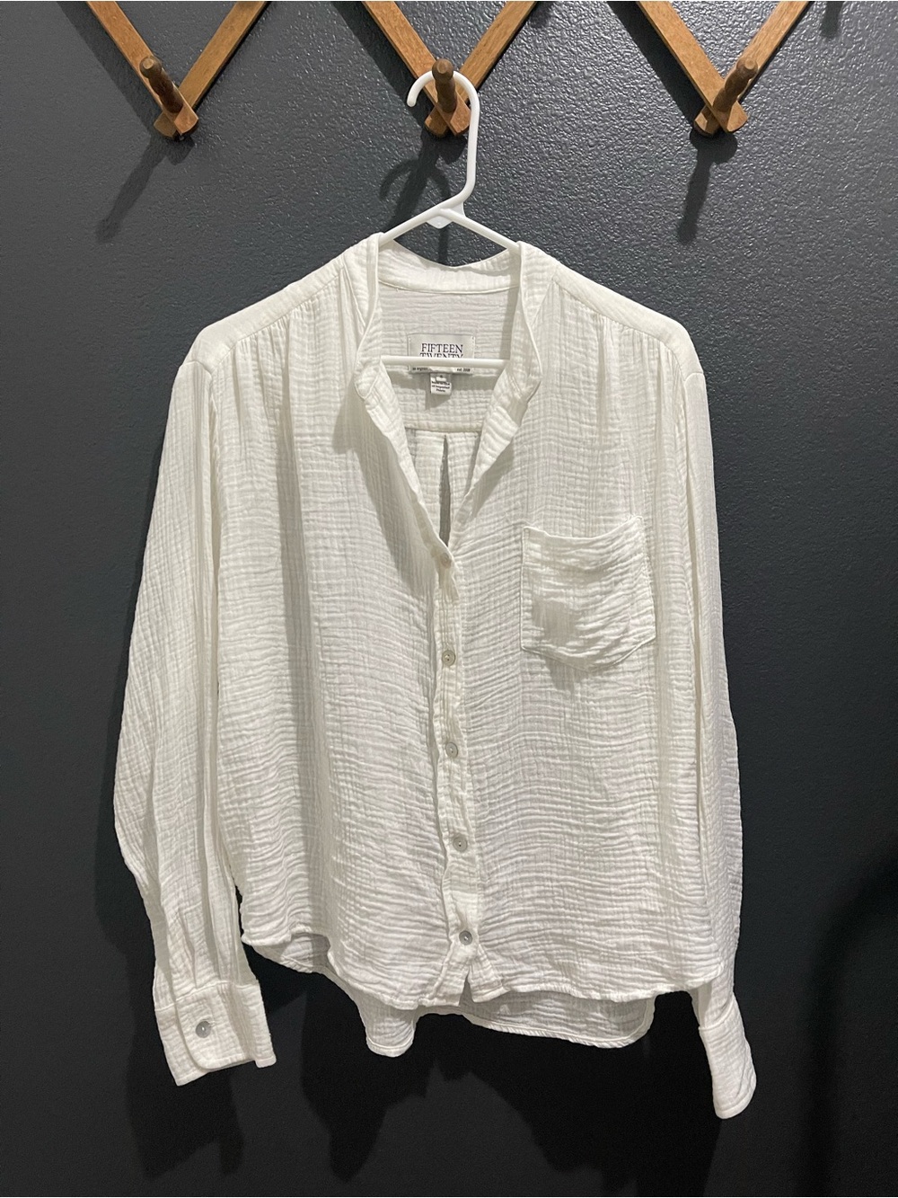 Fifteen Twenty 100% Cotton Gauze Oversized Button Down - Picture 2 of 8